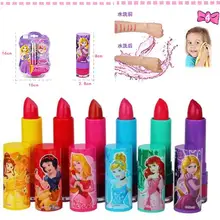 Анна Эльза губная помада принцесса Косметика игрушка безопасная Нетоксичная Водорастворимая Увлажняющая губная помада для маленьких девочек Детская блеск для губ игрушка