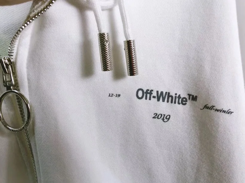 OFF-white OW 19SS ограниченная Светоотражающая толстовка с капюшоном cordon мужская пара