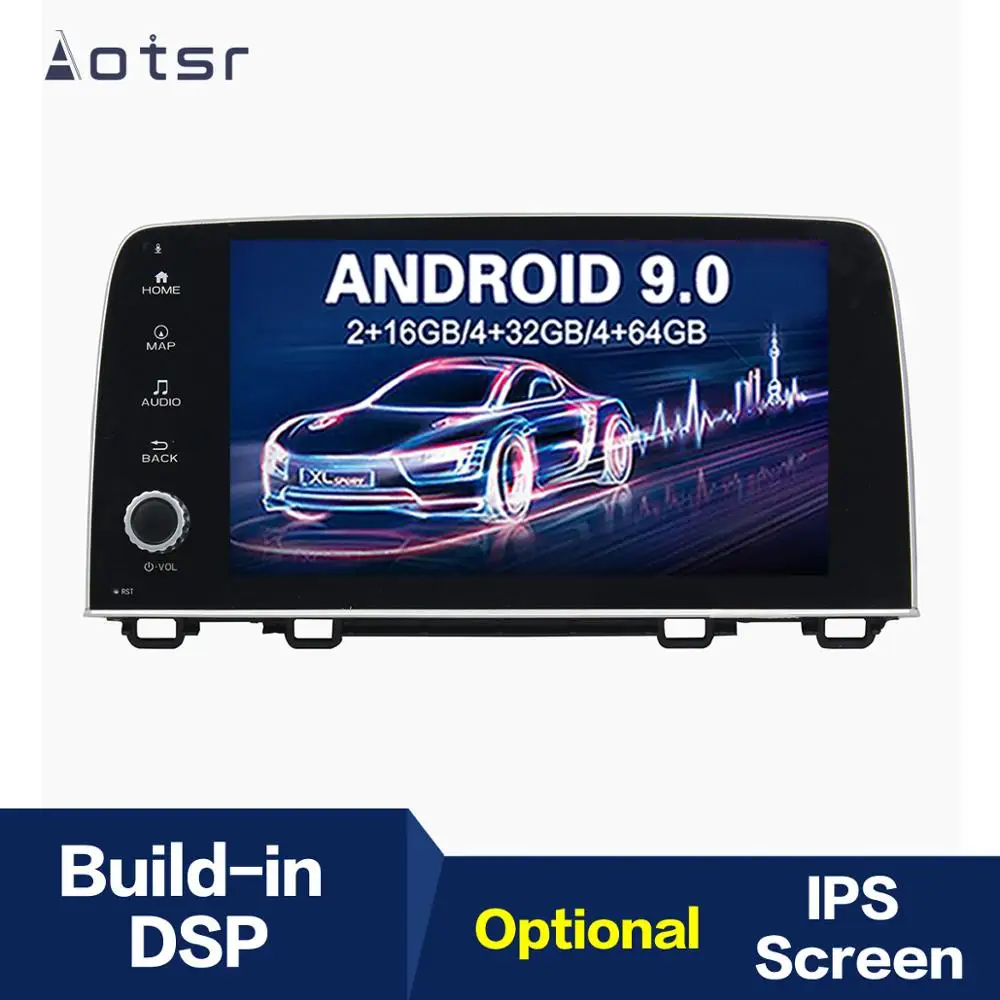 Android 9 4+ 64G DSP ips Автомобильный плеер gps навигация для HONDA CRV головное устройство мультимедийный Кассетный плеер рекордер