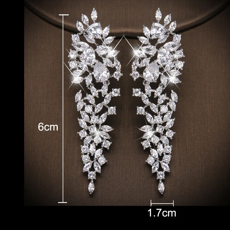 Drop Earrings Dangle Earrings Crystal Earrings Dome Teardrop Earrings Ekopdee Vintage Luxury Teardrop Zircon Drop Earrings For Women Charm Bling Leaf CZ Crystal Earring Wedding Party Fashion Jewelry