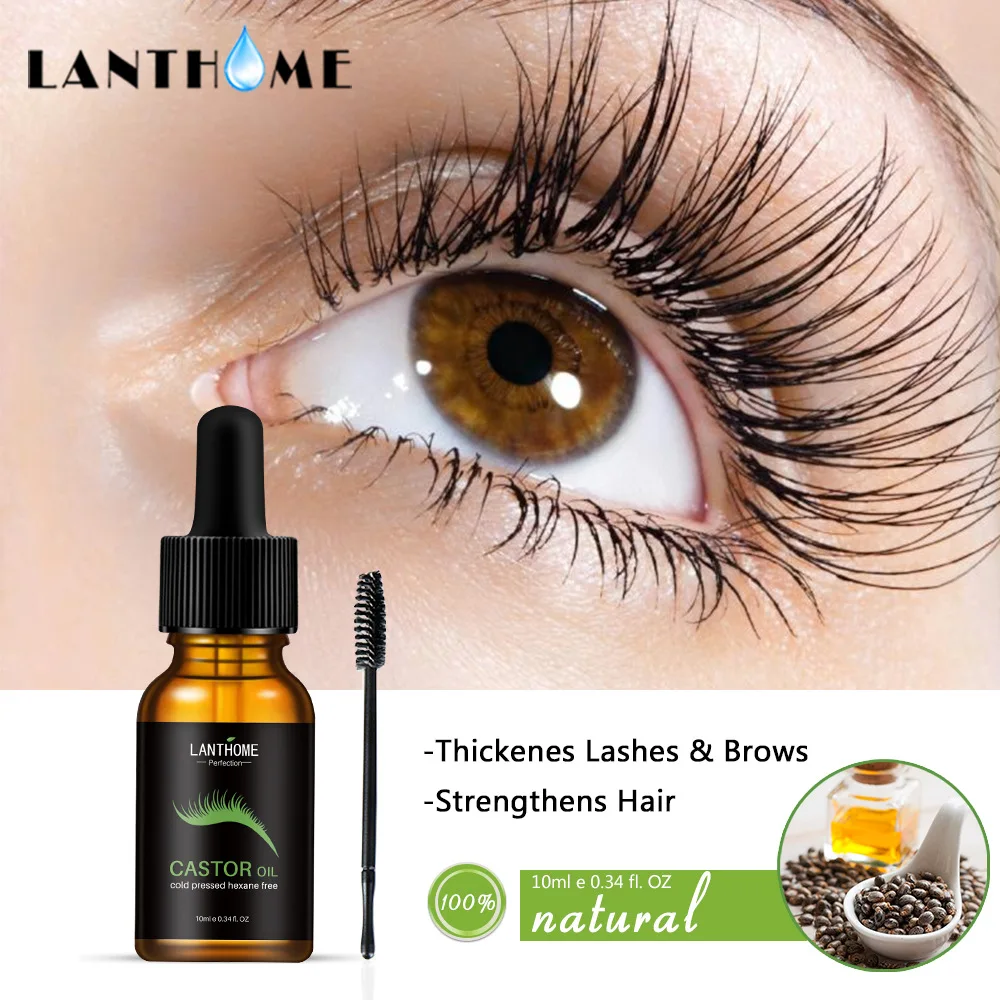Natural Castor Oil Eyelash /Eyebrow Growth Serum Fast Growth Liquid Eyelash Enhancer Makeup Eyebrows Longer Thick Essential Oil