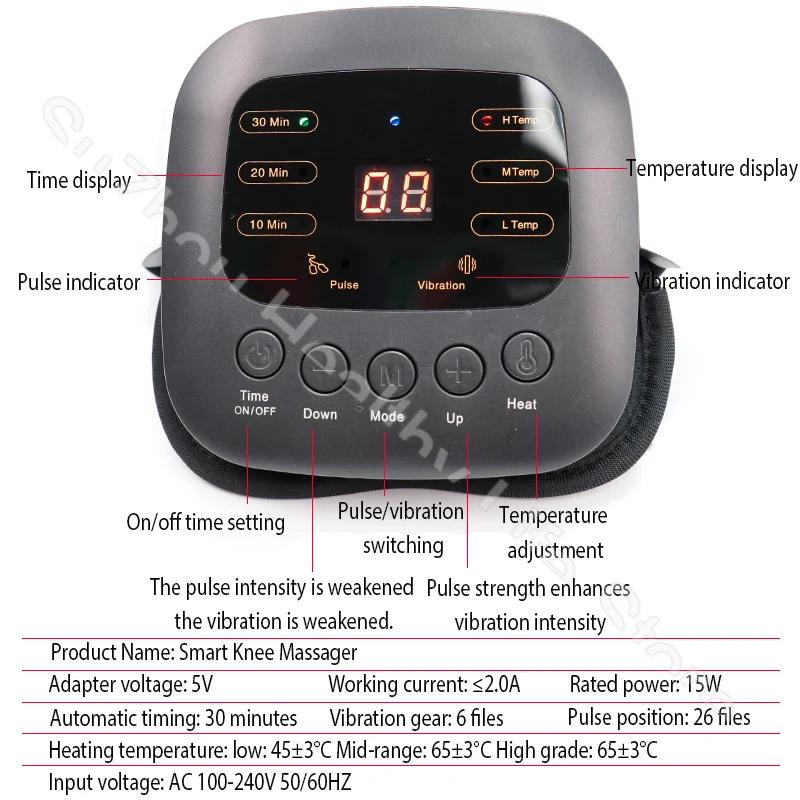 

Knee Massager Infrared Electric Heated Vibration Joint Physiotherapy Massage Relief Osteoarthritis Rheumatic Arthritis care
