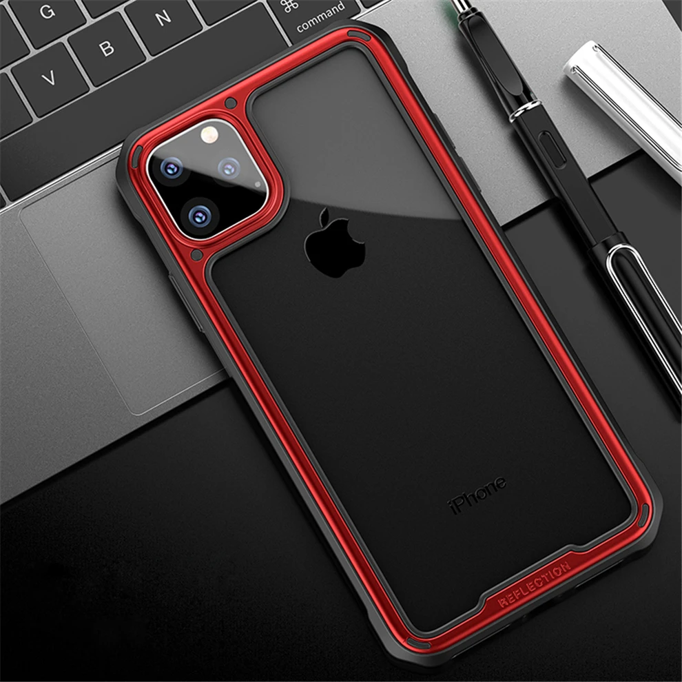 Роскошный противоударный армированный чехол для Apple iPhone 11 Pro Max 11Pro, прозрачный силиконовый+ жесткий чехол из поликарбоната, чехол etui