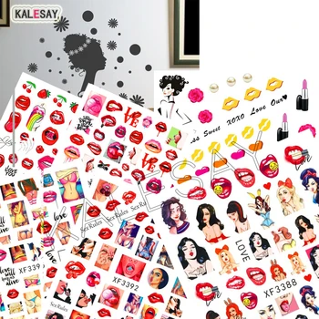 

2020 New Fashion 3D Nail Sticker Fpr Nails Manicure Back Glue Decals Nail Art Stickers for Design Foil Popular Girl Decoration