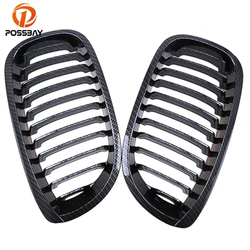 

POSSBAY Imitation Carbon Fiber Front Grill Grilles for BMW 3-Series E46 318Ci/320Cd/320Ci/325Ci Coupe/Cabrio 2003-006 Facelift