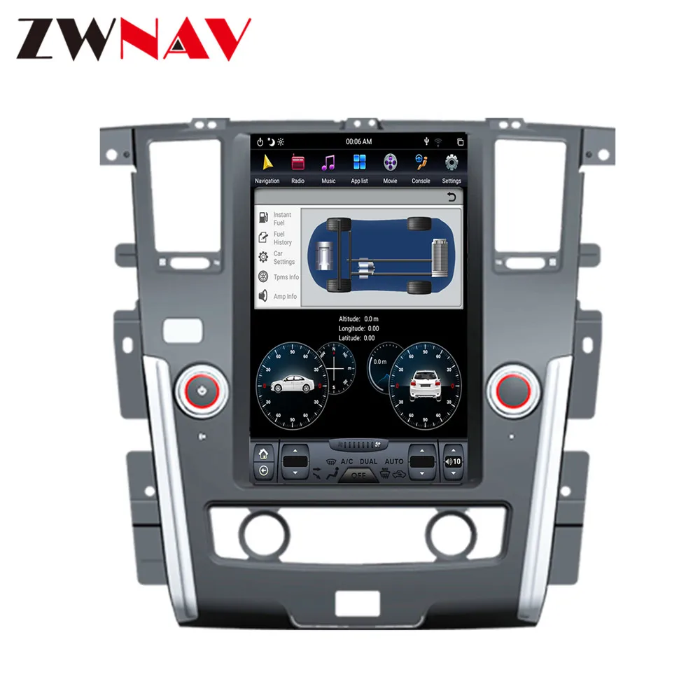 DSP Carplay vertical Tesla screen Android 9.0 Car Multimedia Player For NISSAN PATROL 2010+ GPS Audio Radio stereo Map head unit