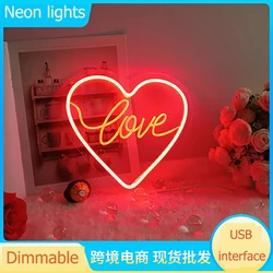 Lampe néon USB créative pour noël, luminaire décoratif d'intérieur, luminaire décoratif d'intérieur, idéal pour une ambiance de mariage, ou comme cadeau d'anniversaire, nouveau modèle 