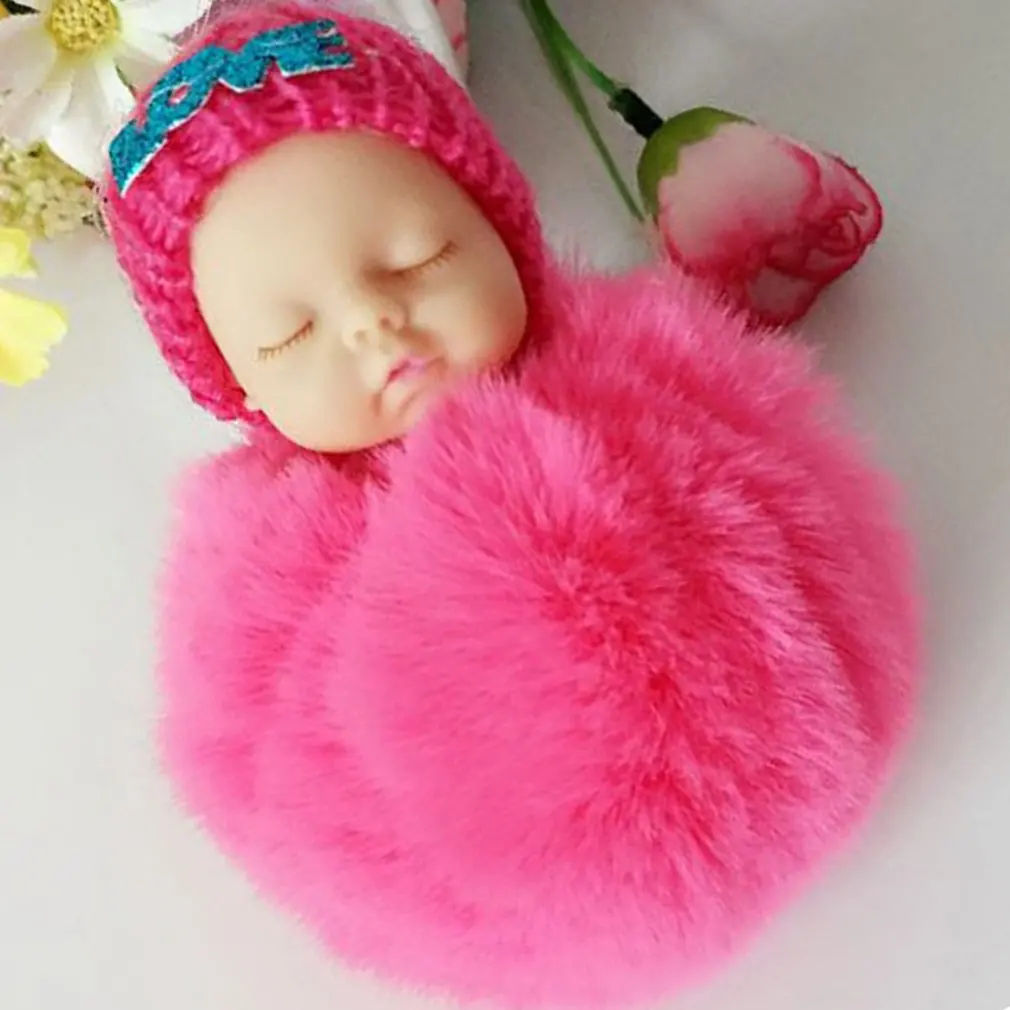 OCDAY Sleeping Baby Doll плюшевый брелок креативный милый маленький мягкий меховой кукольный кулон автомобильный мешок Шарм пушистый шар брелок игрушка для детей