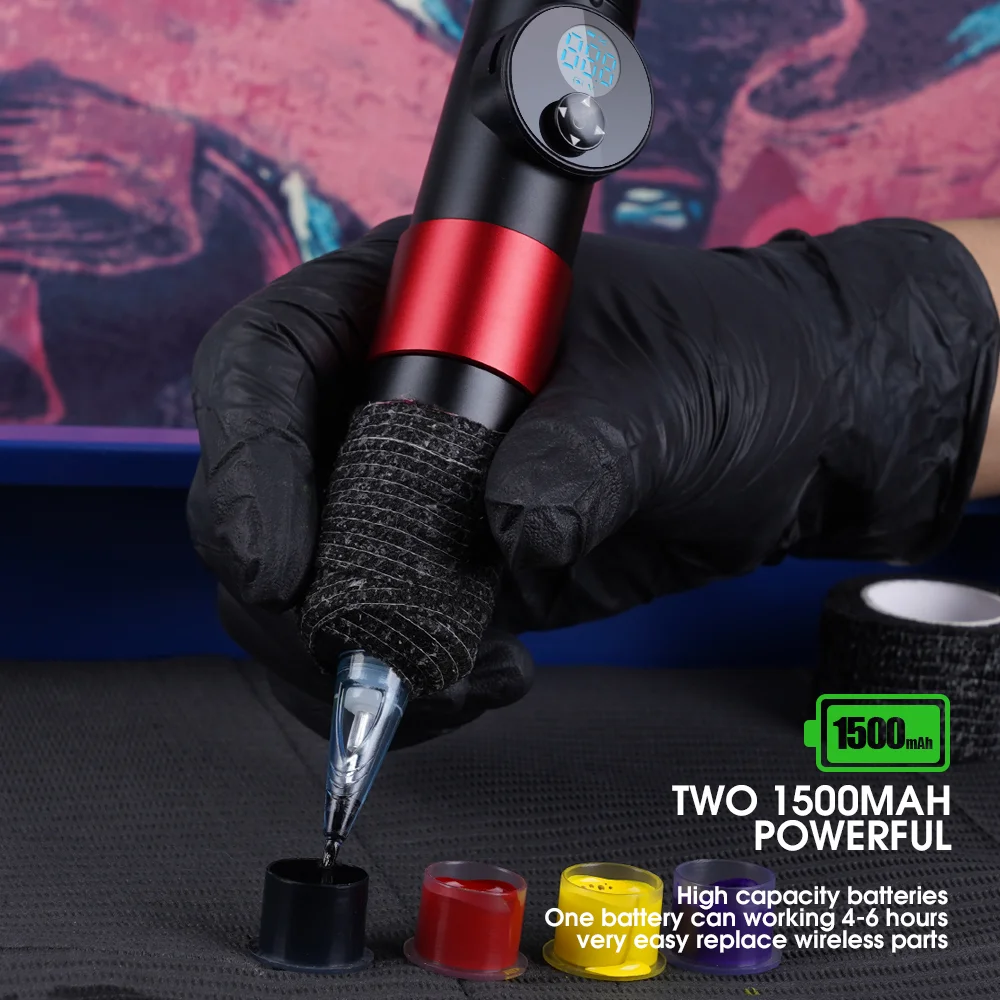 Hot Dragonhawk LED Display Wireless Battery Pen Rotary Tattoo Machine RCA Permanent Makeup Machine Accessories for Tattoo