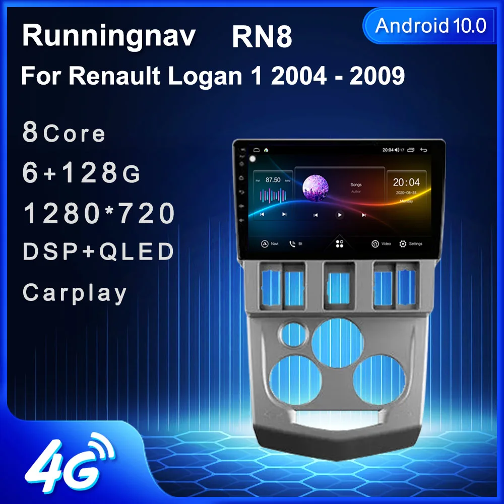 4G LTE Android 10 1 для Renault Logan Dacia 2004-2009 Автомагнитола мультимедийный видеоплеер