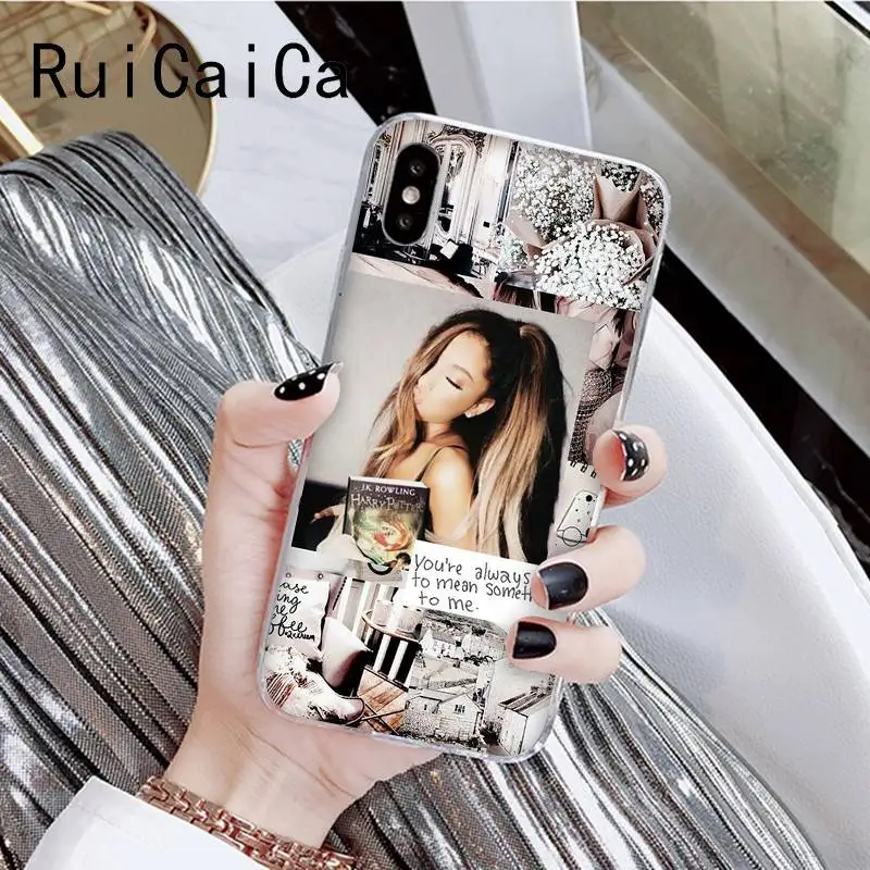RuiCaiCa Ariana Grande Coque Shell чехол для телефона для iPhone 8 7 6 6S Plus X XS MAX 5 5S SE XR крышка 11 11pro 11promax