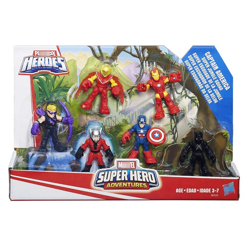 Фигурки Marvel 6-Pack Супер герой отряд фигурки супер джунгли отряд Приключения Капитан Америка