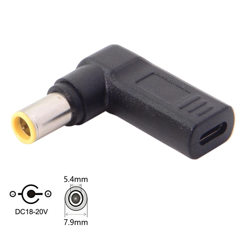 DC 20V 7,9x5,4 Mm к USB 3,1 type C USB-C адаптер PD эмулятор триггер зарядный кабель 90 градусов под углом