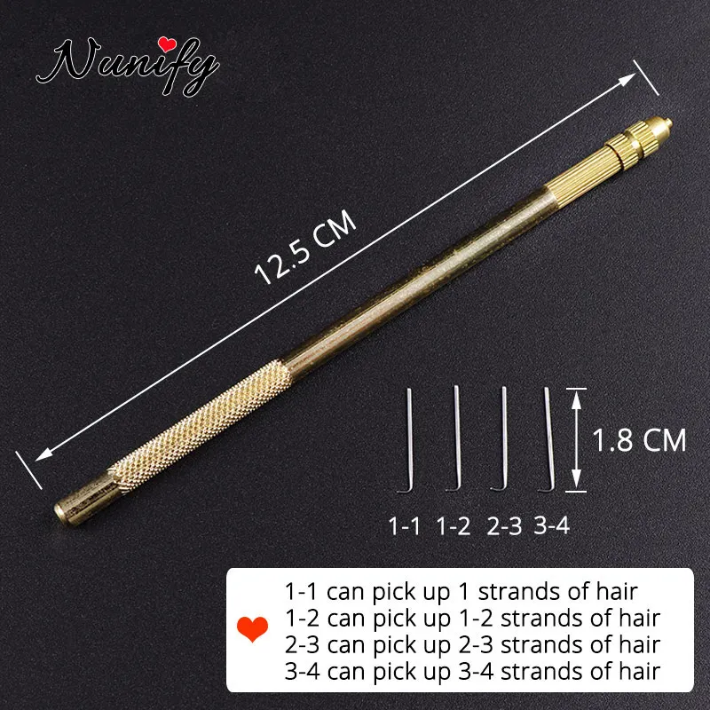 Nunify Hd Lace Wig Making Ventilating Needles 1-1 1-2 2-3 3-4 Crochet Needle Metal Holder 4X4 13X4 Wig Lace Fabric wig accessories
