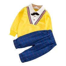 Autumn Children Casual Clothes Baby Clothing Boy Gentleman CottonT-Shirt Pants 2Pcs/Sets Toddler  Costume Kids Fashion Tracksuit