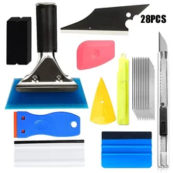 Grattoir d'emballage en vinyle, accessoires de voiture, raclette, Kit d'outils de teinture, Film d'emballage en Fiber de carbone autocollant, couteau coupe brosse, teinte de fenêtre 