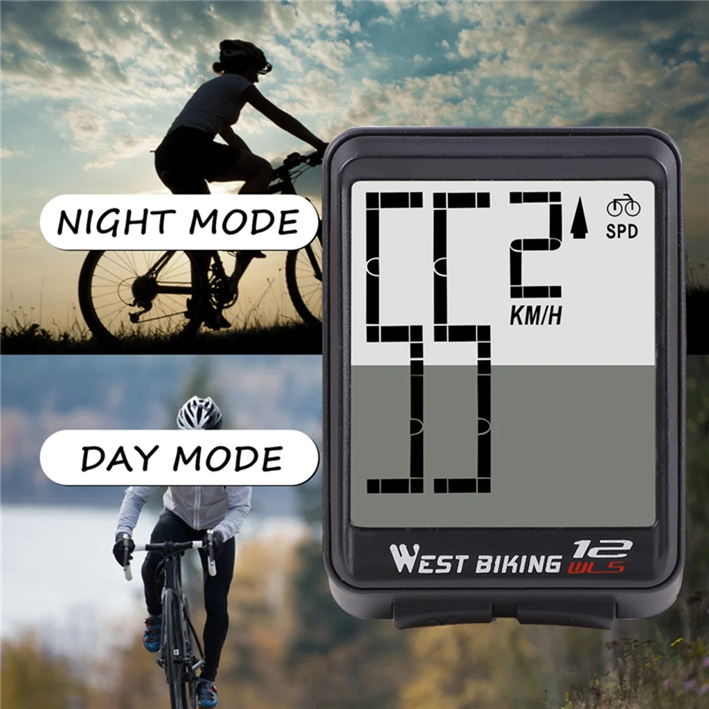 West Biking Wireless Cycling Bike Computer Odometer Speedometer Backlight Road Bicycle MTB Mountain Folding Bikes Accessories