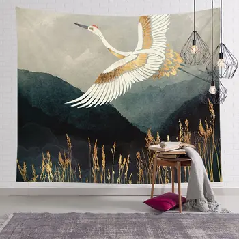 

Net red background fabric landscape and Nordic tapestry custom ins hanging fabric home furnishing fabric