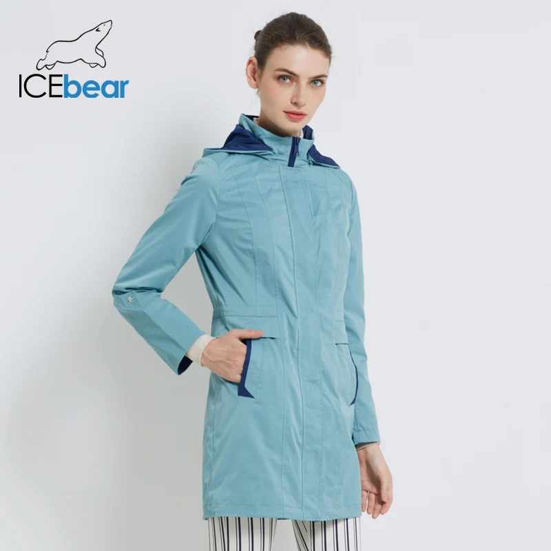 Женское длинное пальто ICEbear Осеннее Брендовое для женщин 17G116D 2019|Плащи и тренчи| |