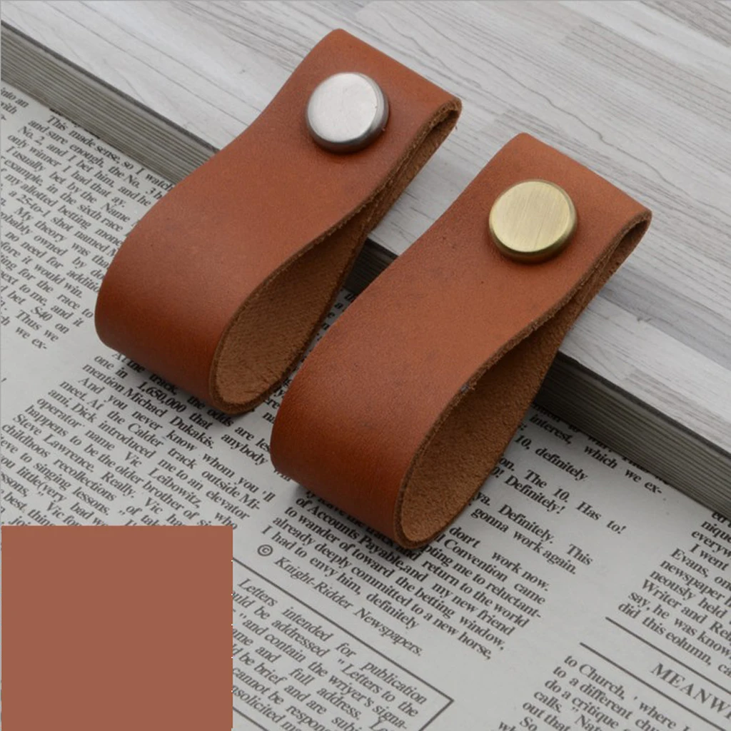 12pcs Cabinet Leather Dresser Drawer Door Handle Kitchen Furniture Decor