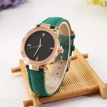 

Simple Multicolor Style Quartz Analog Watch Elegant Women Faux Leather Strap Women Quartz Analog Wrist Watch Birthday Present