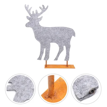 

1pc Christmas Adornment Christmas Elk Adornment Non-woven Fabric (Light Grey)