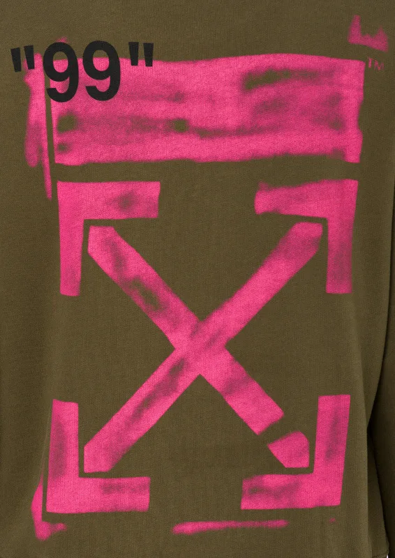 OFF-WHITE 99 граффити рендеринг стрела 19SS Ограниченная серия круглый вырез, для мужчин Пара Толстовка