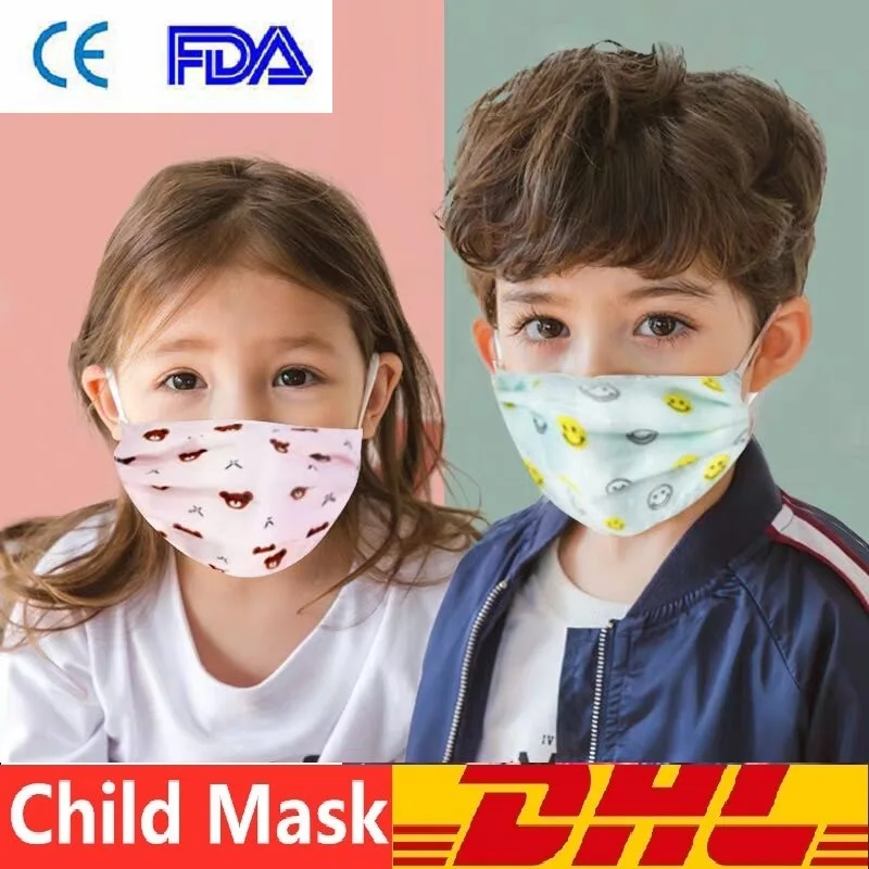 

Baby Mask Kid Mask FDA Approved Cartoon Mask for Child 3-Ply Anti-Virus Disposable Protective Mask for 0-10 Years Old Kids DHL