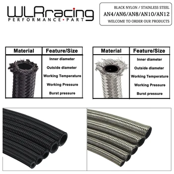 

AN4 AN6 AN8 AN10 AN12 Braided Stainless Steel Fuel Hose Oil Gasoline Brake Line Hose For Racing Motorcycle Teflon Hose 0.3 Meter