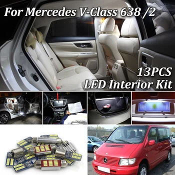 

13pcs LED License plate for Mercedes V class W638 638 /2 V200 V220 V230 V280 LED interior dome Light + Parking bulb kit (96-03)