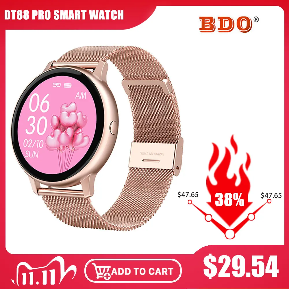 

DT88 Pro Smart Watch Women Waterproof Bracelet ECG Heart Rate Monitor Smartwatch Men Connect IOS iphone Android Samsung Phones