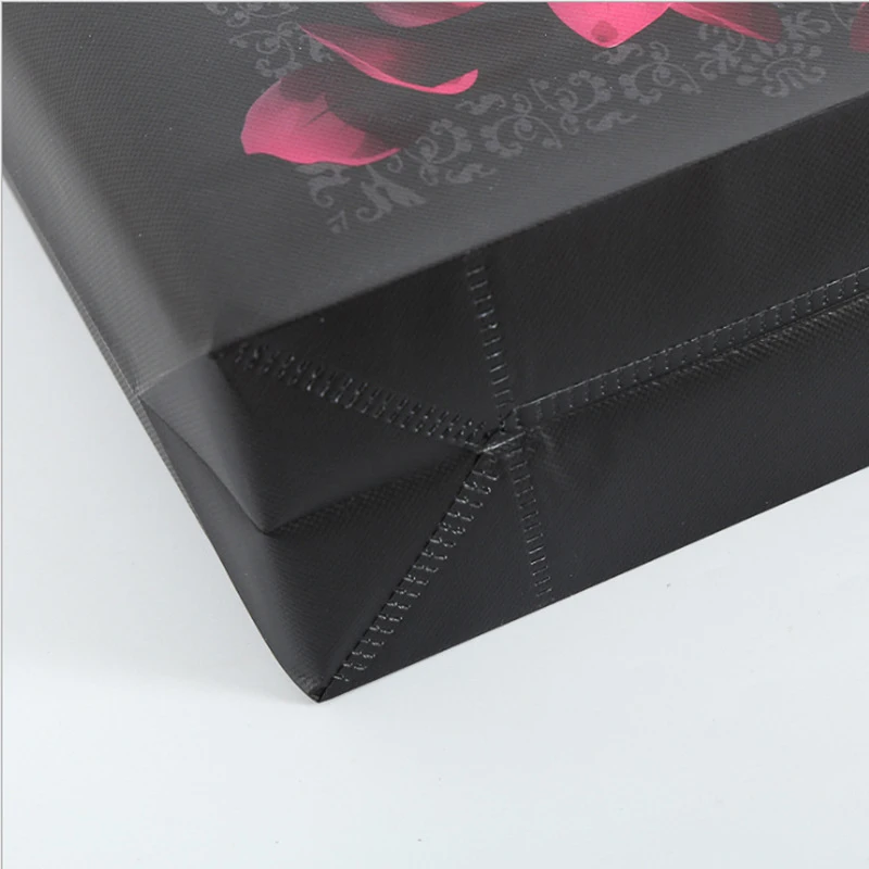 Non-woven Fabric Rose Flower Shopping Bag Reusable Pouch Travel Storage Handbag New Idyllic Flowers Foldable Shopping Bag 3