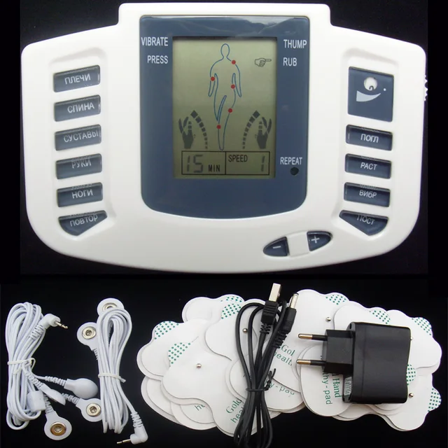 Russian Version Electronic Body Slimming Pulse Massage for Muscle Relax Pain Relief Stimulator Tens Acupuncture Therapy Mach 3