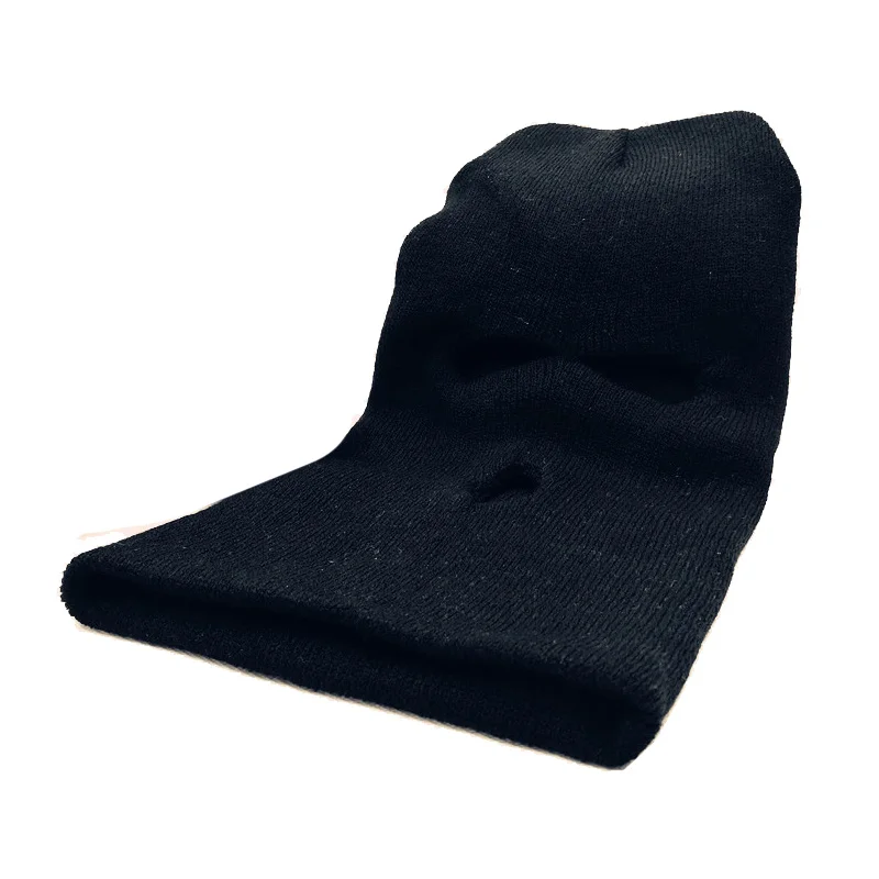 Новая мужская вязаная шапка зима стрейч полное лицо шапочки маска от пыли ветрозащитная защита Черная мягкая теплая Модная шапка