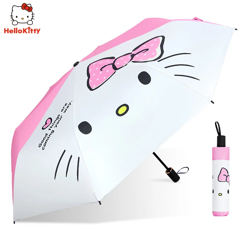 Мультяшный зонт для девушки и женщины студентов детей складной Серебристый