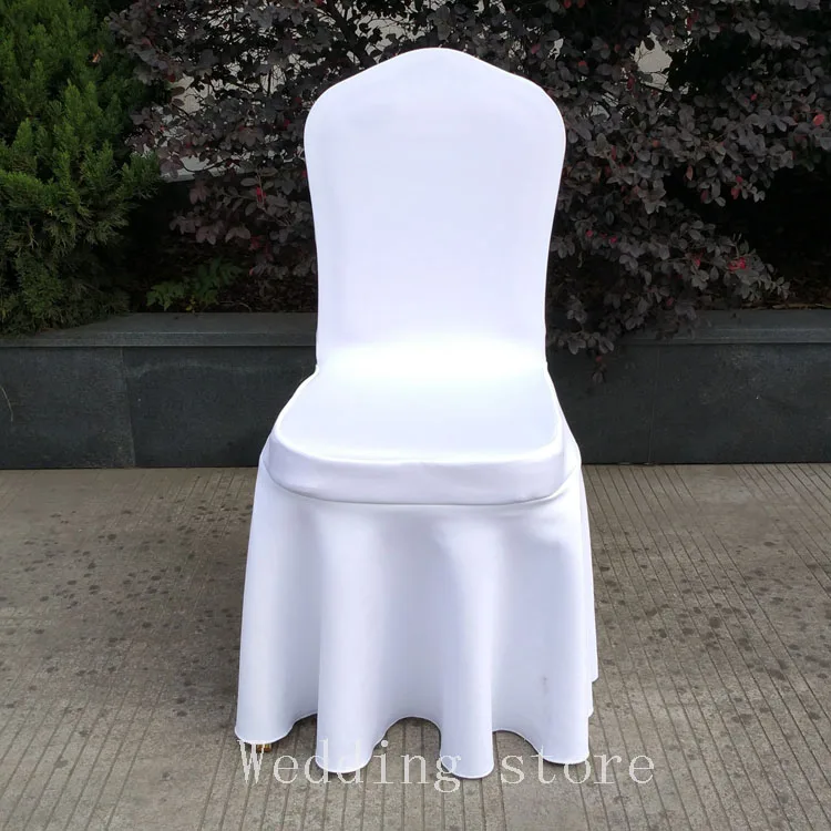 100 PCS White Elegant Pleated Big Skirting Spandex Chair Cover Sashes For Wedding Party/Hotel/Banquet/Home Decoration