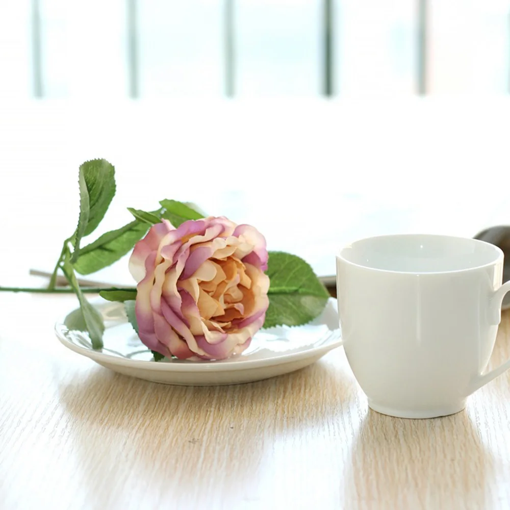 1 шт. шелковые искусственные цветы Пион Роза поддельные цветы для дома Свадебные украшения гостиной спальни цветочный букет настенный орнамент - Цвет: Фиолетовый