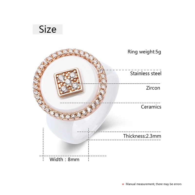 Big Oversize Women Rings Healthy Comforfit Never Fade Color Fashion Jewelry Gift CZ Crystal Women Rings