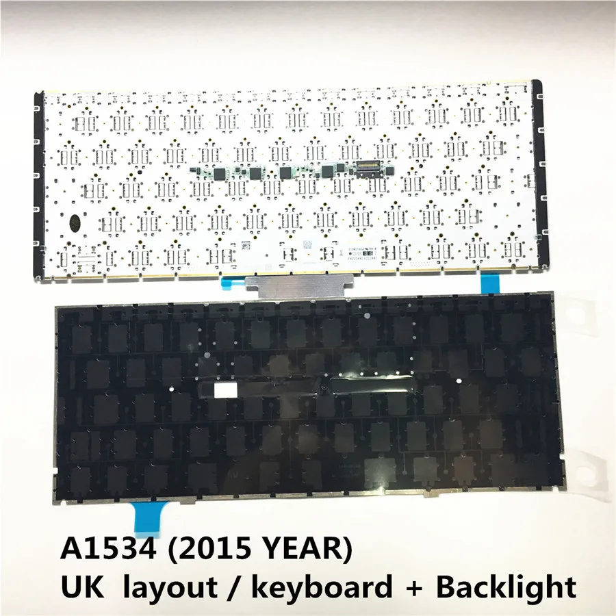 A1534 Великобритания keyboad с подсветкой для Macbook Pro retina 1" A1534 Клавиатура ноутбука EMC 2991 EMC 3099 2105 год