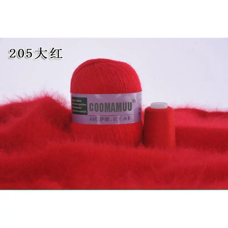 여성용 긴 봉제 밍크 캐시미어 원사, 손뜨개질, 크로셰 실, 가디건 스웨터, 모자, 70g