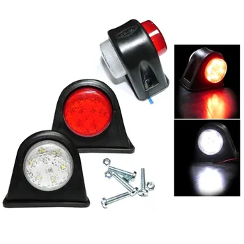 

2pc Side Marker Outline Led Light Lamps White Red 12 Volt Trailer Truck Lorry Suitable for all vehicles with 12V system