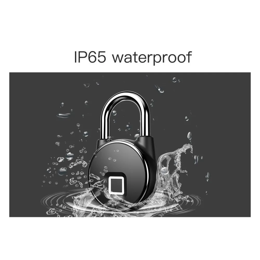 Перезаряжаемый отпечаток пальца Умный Замок P22/P22+ замок без ключа IP66 водонепроницаемый Противоугонный замок безопасности дверной замок для багажа
