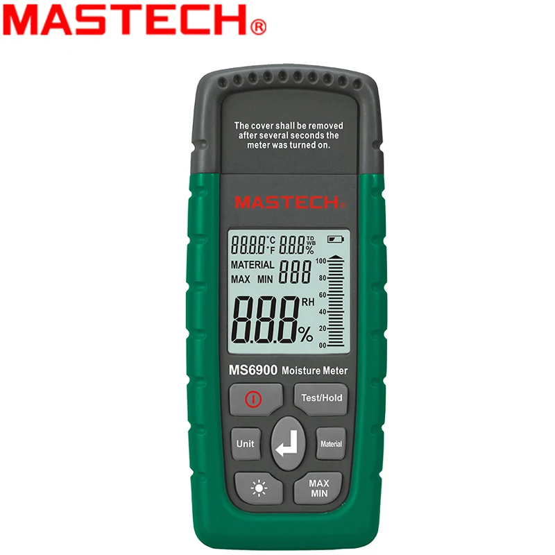 MASTECH MS6900 Портативный цифровой Лесоматериалы измеритель влажности древесины LCD гигрометр Температура Влагомер Тестер