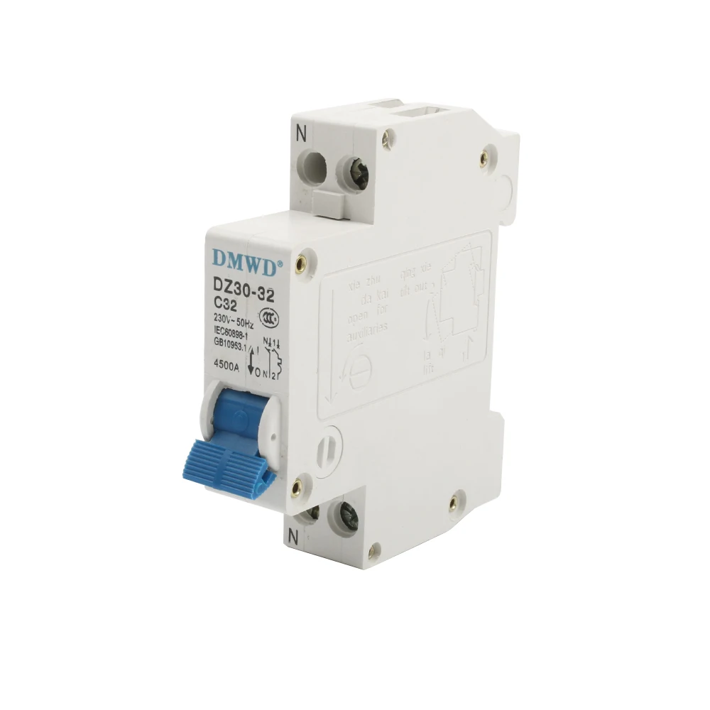 Мини выключатель DPN DZ30 32 DZ30LE 1P + N 10A 16A 20A 25A 32A 220В 230В 50Гц 60Гц din рейка RCB RCCB|circuit breaker|mini