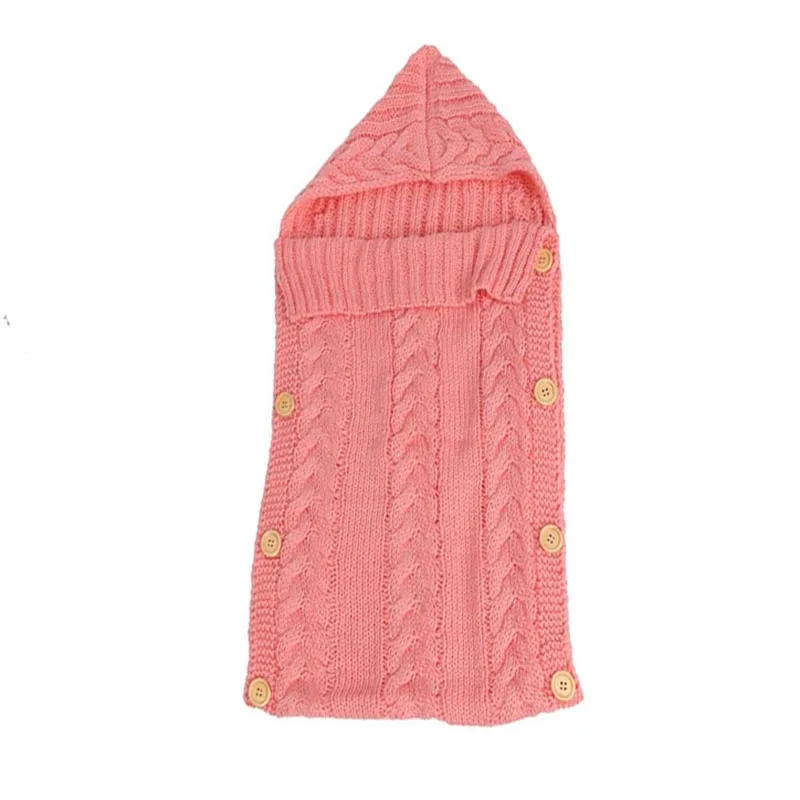 Light Pink Спальный мешок для прогулочной детской коляски вязанная крючком Детская пеленка для завёртывания для пеленания конверт для ребенка реквизит для фотосъемки одеяла - Цвет: Light Pink