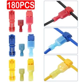 

180Pcs Quick Electrical Cable Connectors Snap Splice Lock Wire Terminal Crimp Wire Connector Waterproof Electric Connector