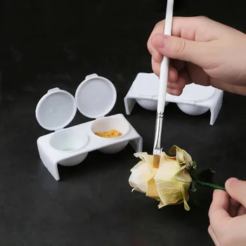 

20 pcs Nail Art Bowl White Double Wells Manicure Soaking Dish Nail Art Tools Acrylic Liquid Cup for Washing