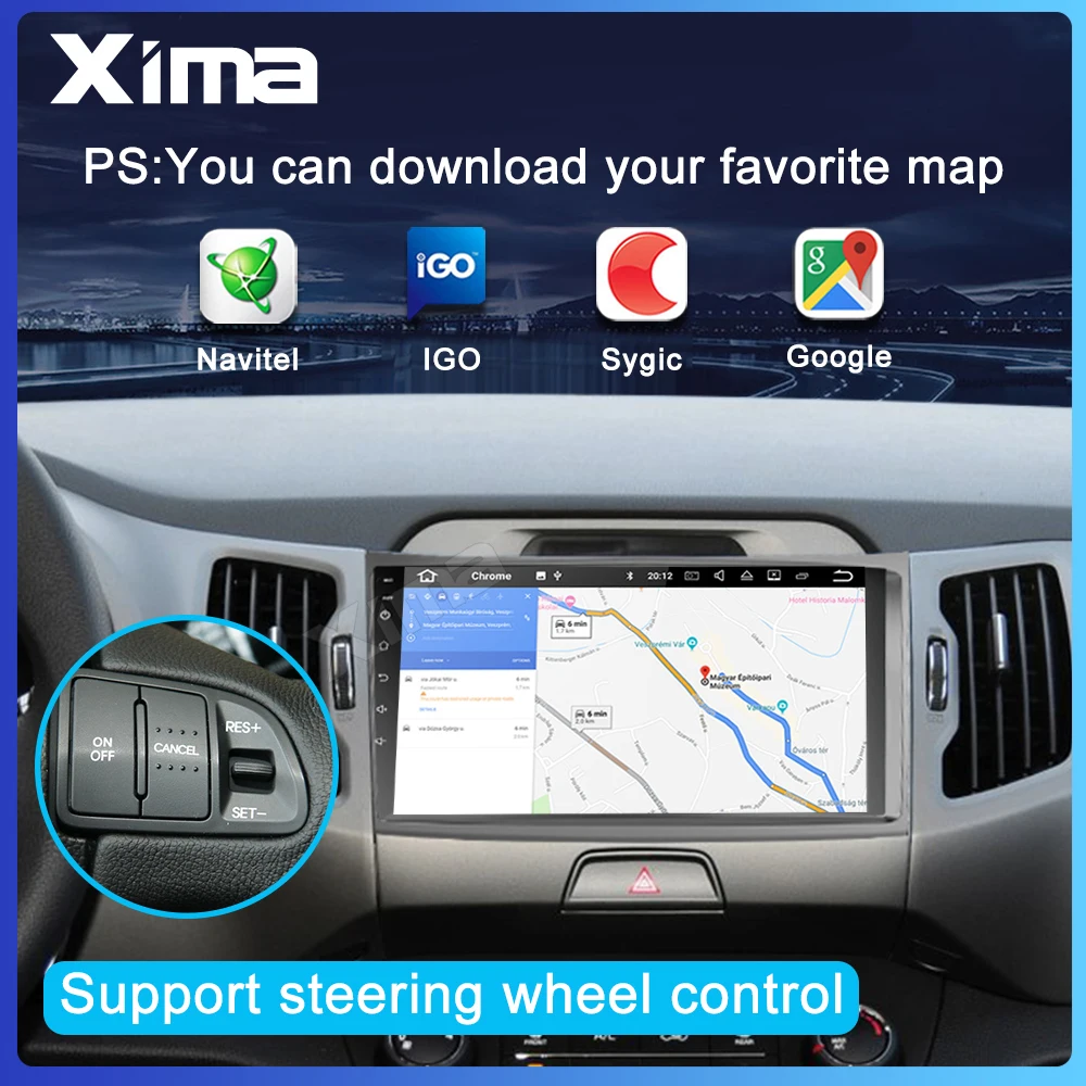  2Din Android 9.0 DSP auto Radio Multimedia Video Player GPS navigation for KIA Sportage 3 2010 2011