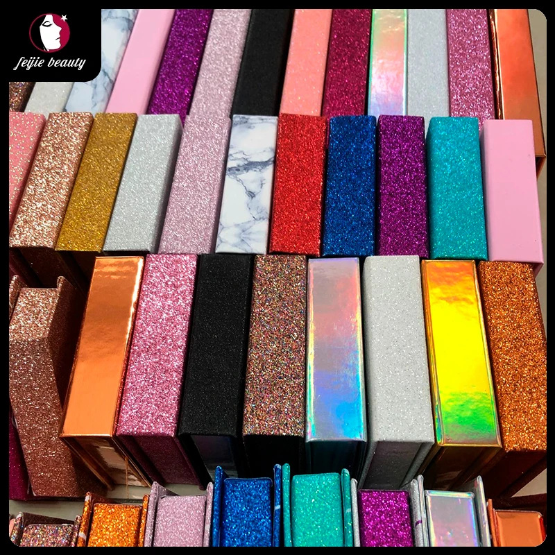 Eyelash Packaging Box False Lashes Tray Rectangle Colorful Eyelashes