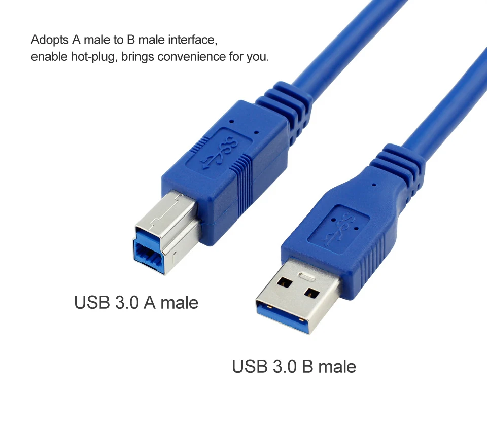USB 3,0 A Male AM к USB 3,0 B Тип Male BM Удлинительный кабель для принтера USB3.0 кабель для сверхскоростной печати